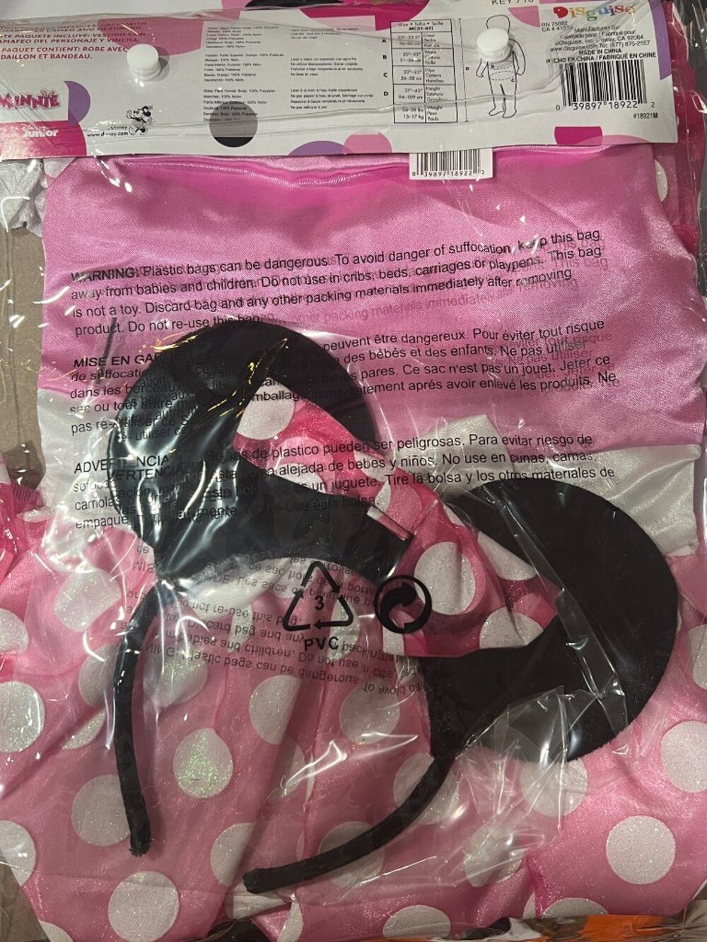 Disney Minnie Mouse costume youth 3T -4T or small 4-6 New - Picture 2 of 2